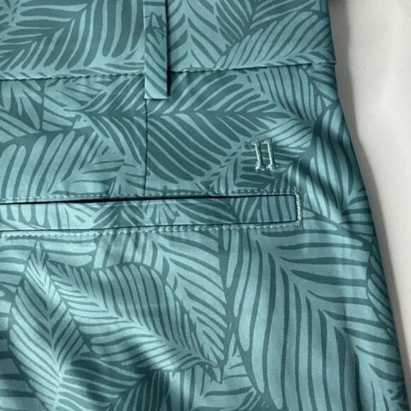 New Walter Hagen Perfect 11 Leaves Print WaveLight Shorts Size 42 Blue Teal - Picture 5 of 8
